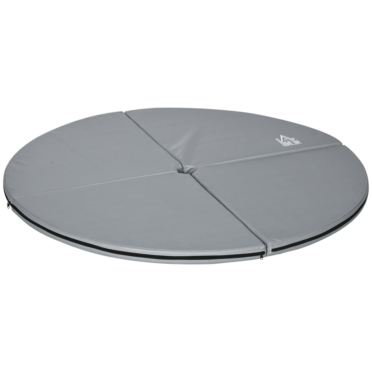 HOMCOM Non-Slip Foldable Pole Dance Mat in EPE Foam and PVC, Ø150x5cm, Grey