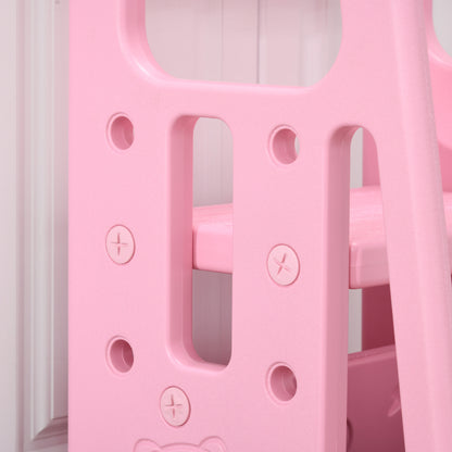 Children's Step Ladder 18 Months-5 Years 3 Levels and Adjustable Height, in HDPE, 47x47x90 cm, Pink