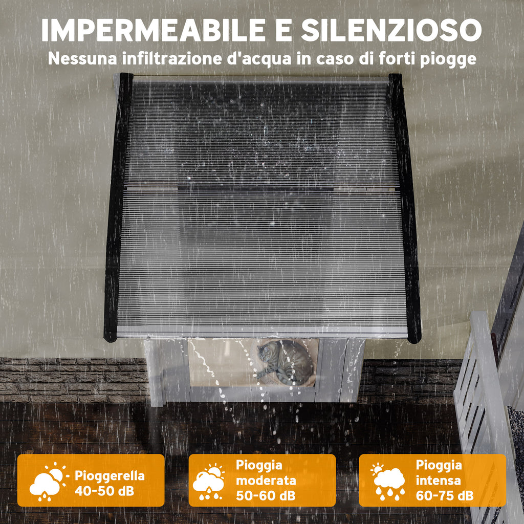 Outsunny Outdoor Polycarbonate Canopy for Doors and Windows, 103x96.5x27cm, Transparent