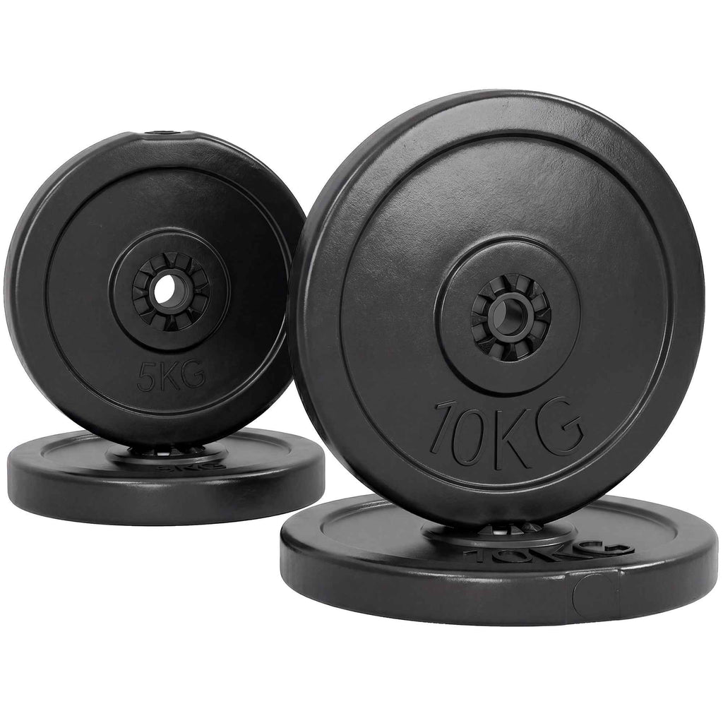 HOMCOM 4-Piece Weight Plate Set, Gym Training Disc Set, Black
