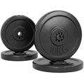 HOMCOM 4-Piece Weight Plate Set, Gym Training Disc Set, Black