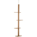4-Tier Cat Scratching Tree, Adjustable Ceiling Mount, 43x27x228-260cm