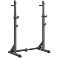 SPORTNOW Adjustable Height and Width Steel and EVA Barbell Stand, 60-87x65x121-158cm, Black