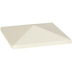 3x3m 600D Oxford Fabric Garden Gazebo Cover with Drainage Holes, Cream White
