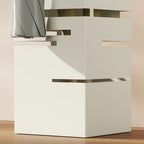 HOMCOM Freestanding Square Metal Umbrella Stand with 4 Hooks, Beige