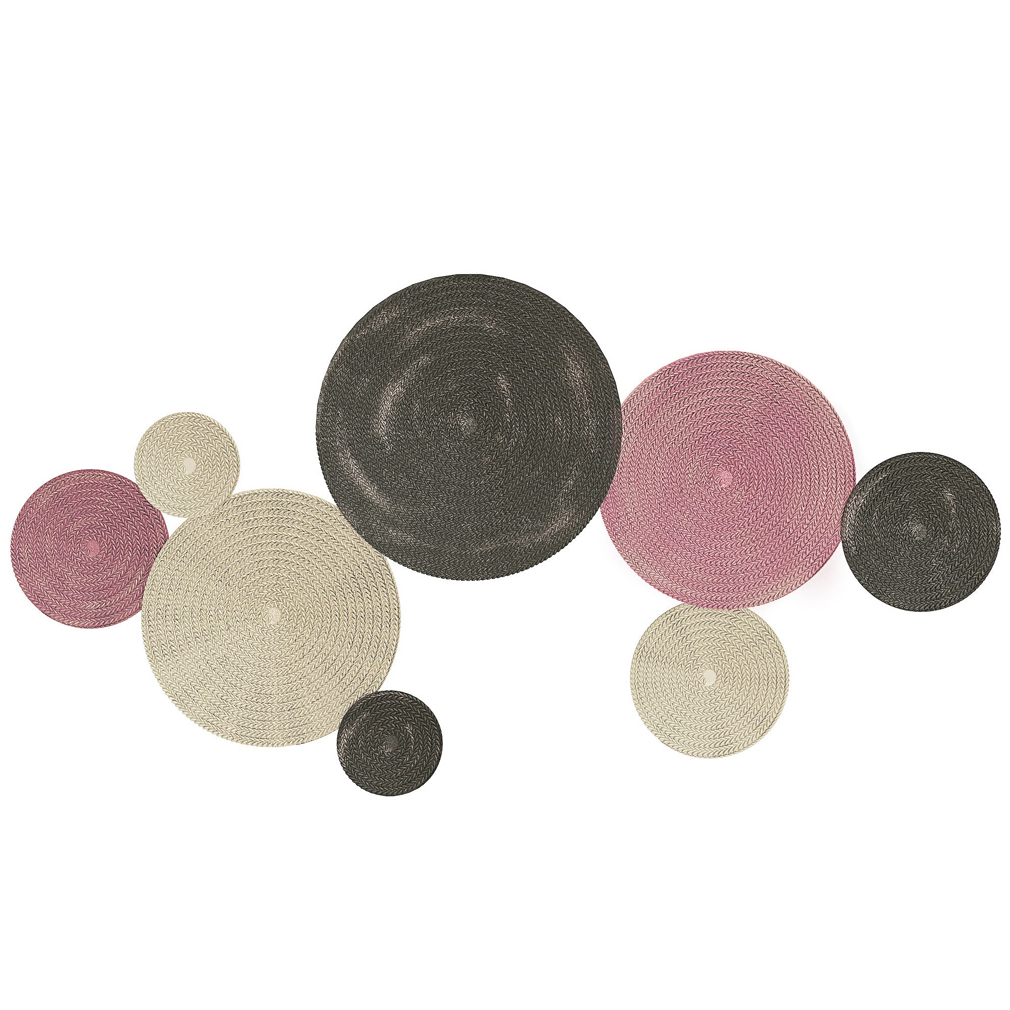 8-Disc 3D Metal Wall Art, 110x7x58 cm, Bronze, Orange and Yellow