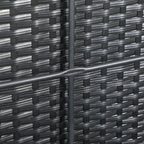 Rattan and Steel Garden Storage Chest with Lid, 95x60x53cm, Black - Borge' Group Limited