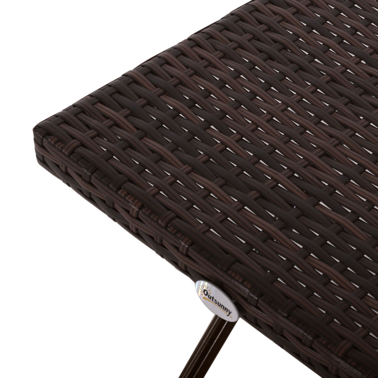 Folding Garden Table in Synthetic Rattan and Steel, Space-Saving Balcony Table, 40x40x40cm, Brown