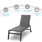 Outsunny 5-Level Reclining Garden Lounger with Padded Cover