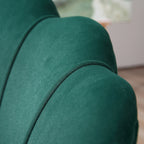 Vintage Design Velvet Armchair, High Back Bedroom Chair 76x67x74cm, Green