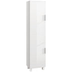Modern Bathroom Column with 2 Adjustable Cabinets and Shelves, 40x30x167.5 cm, White
