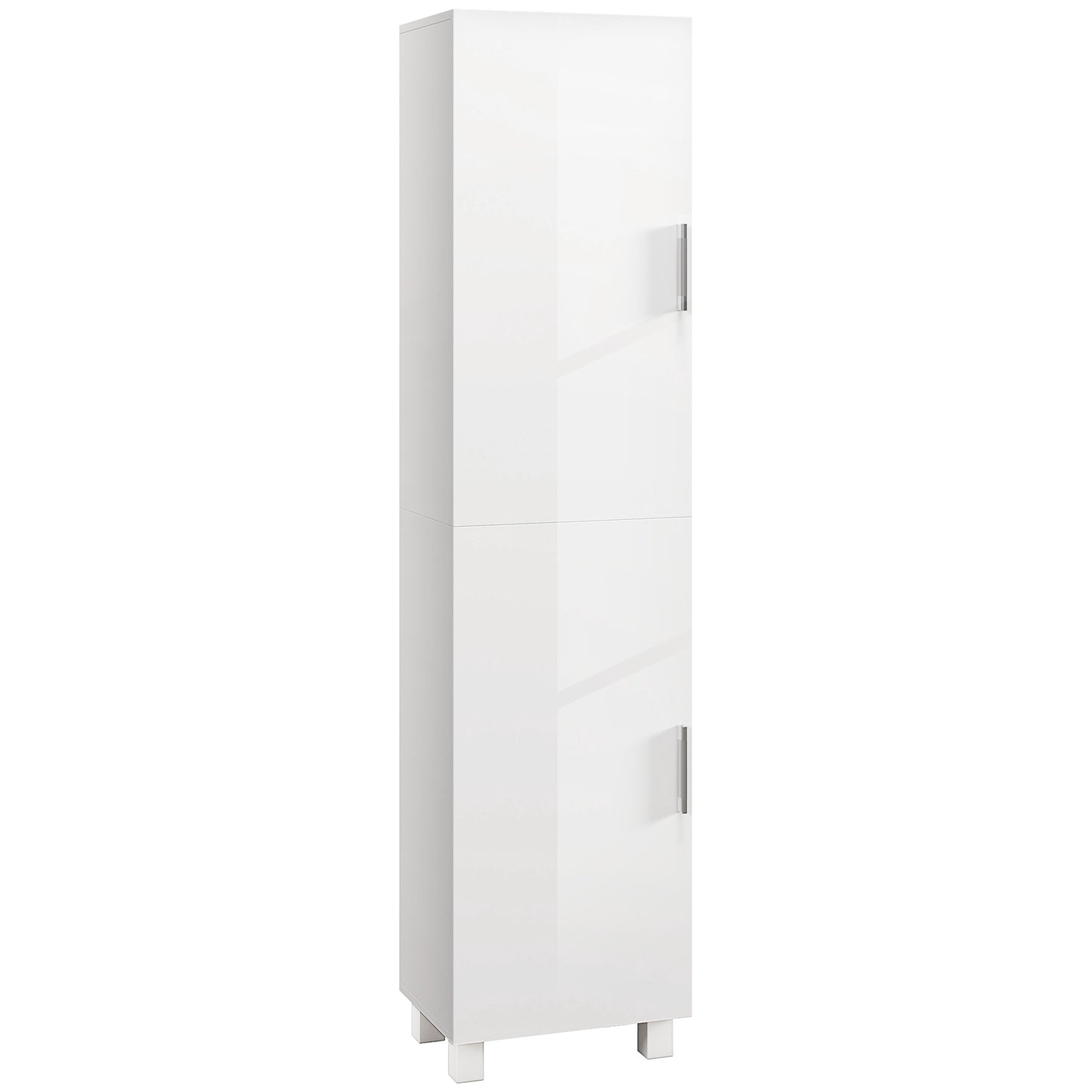 Modern Bathroom Column with 2 Adjustable Cabinets and Shelves, 40x30x167.5 cm, White