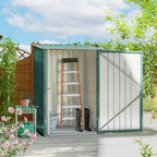 Galvanized Steel Garden Shed with Door, 100x103x160cm, Green