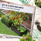 Outsunny Set of 2 Raised Garden Beds with Open Bottom in Galvanized Steel, 100x60x30cm, Grey