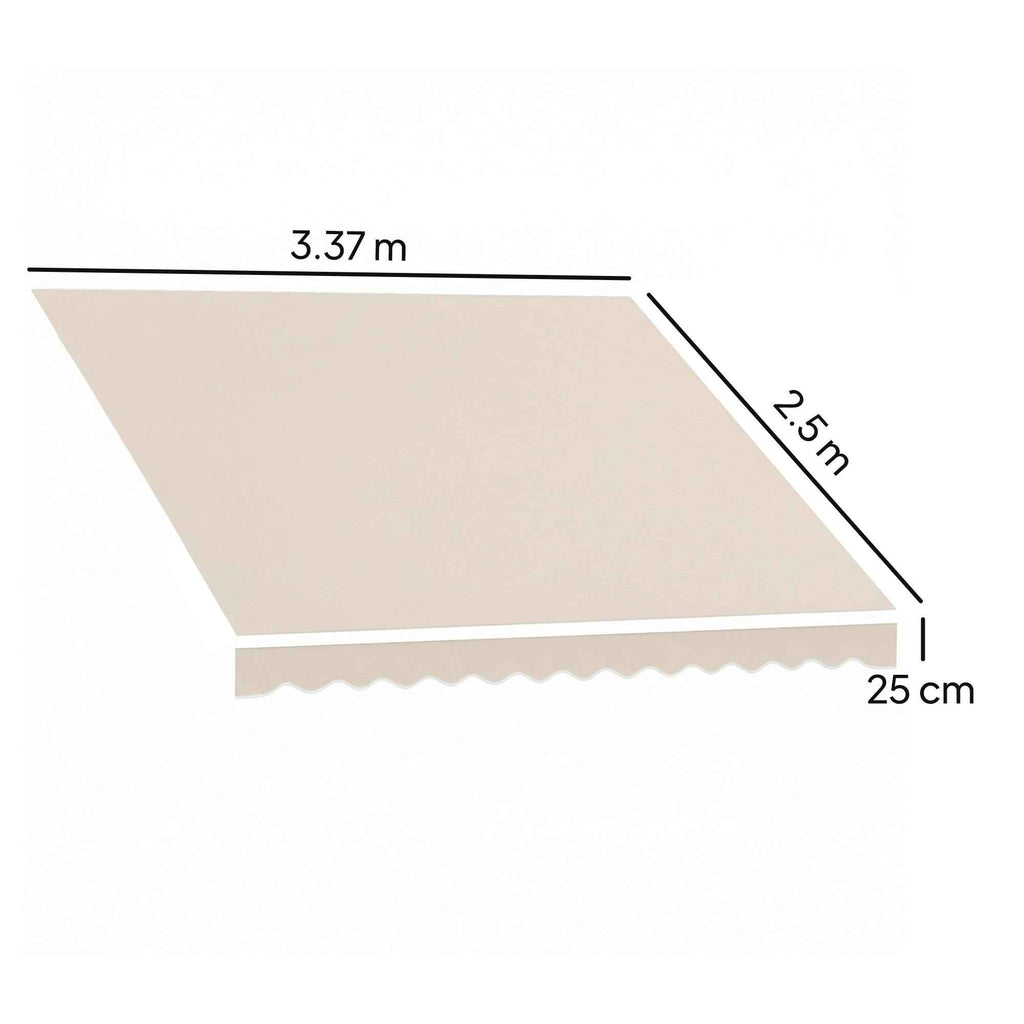 Outsunny Replacement Canopy for Retractable Awning, UV 50+ Polyester, 3.5x2.5 m, Cream