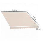 Outsunny Replacement Canopy for Retractable Awning, UV 50+ Polyester, 3.5x2.5 m, Cream