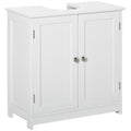 2-Door Vanity Unit with Adjustable Shelf and U-Cut, 60x30x60 cm, White