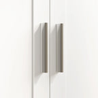 Folding Sewing Machine Table with Shelves, 20 Pegs, Lockable Wheels, White