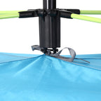 Pop Up Beach Tent with Zipper Door, in Polyester and Fiberglass, 220x173x120 cm, Light Blue and Yellow