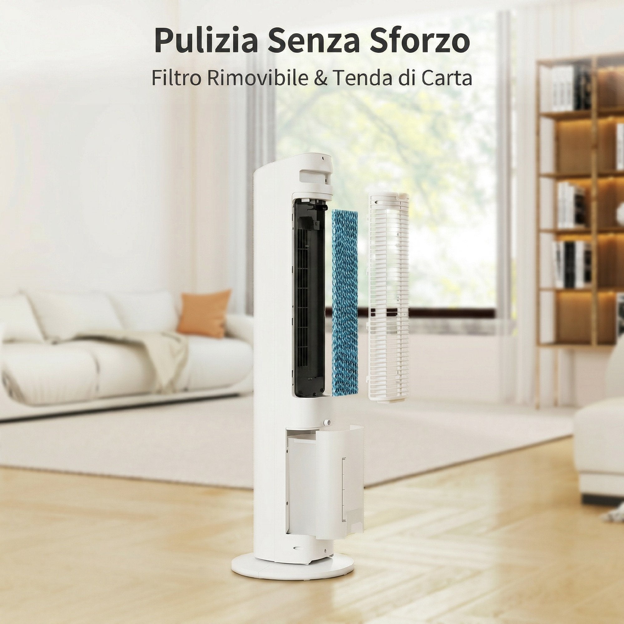 3-in-1 Air Cooler, Tower, 3 Litre Tank, Portable, White.