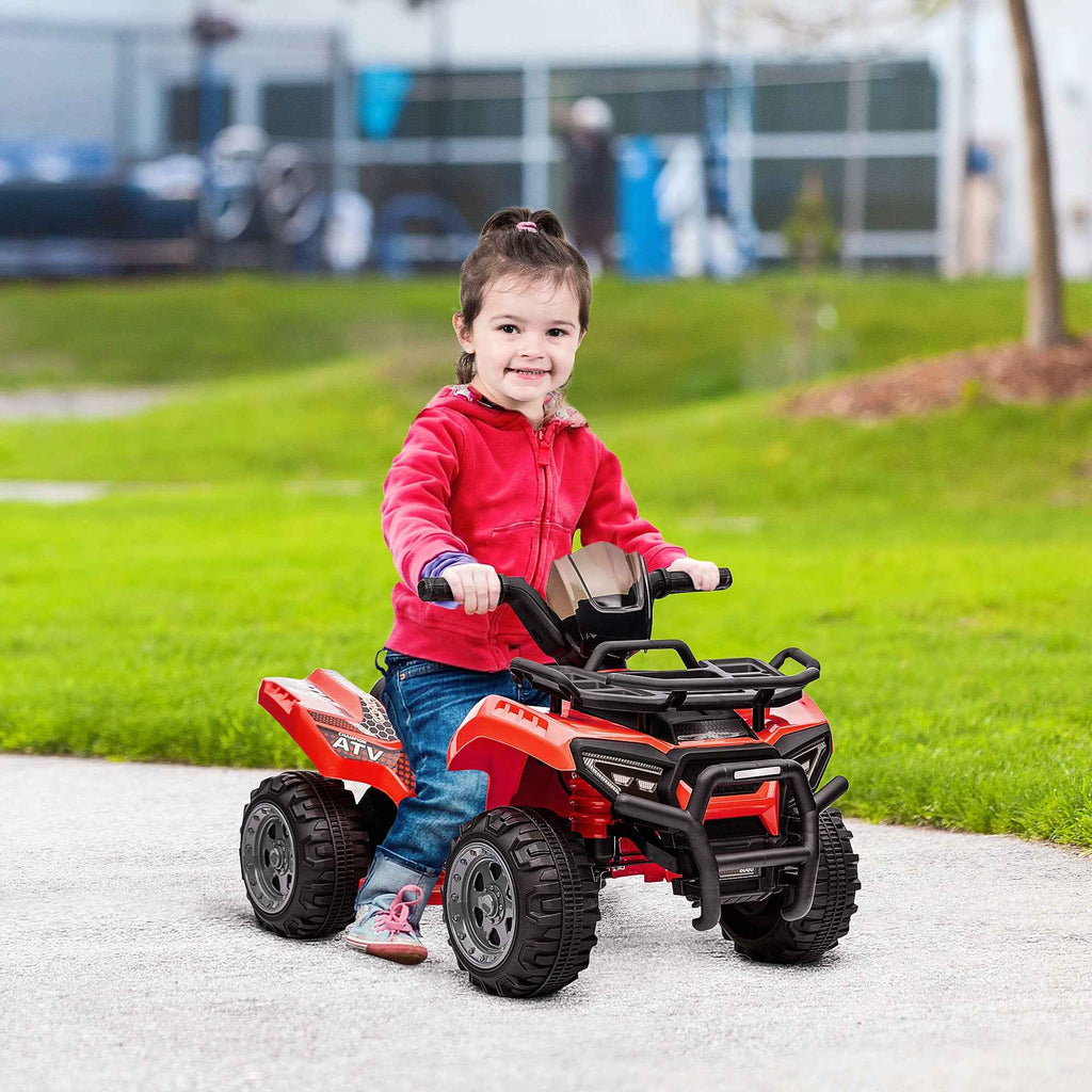 Electric Quad Bike for Kids with 6V Rechargeable Battery, Accelerator Button, Ages 18-36 Months, 70x42x45cm, Red