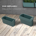 Outsunny 4-Tier Wall-Mounted Vertical Vegetable Garden with 8 Pots, Steel and Plastic, 52x14x90 cm, Dark Green and Black