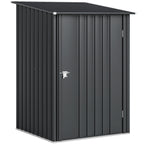 Outsunny Galvanized Steel Garden Shed with Door, 100x104x160 cm, Dark Grey