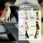 Folding Dog Ramp with Non-Slip Surface in MDF and Aluminum, 158x43.5x2.5 cm, Black