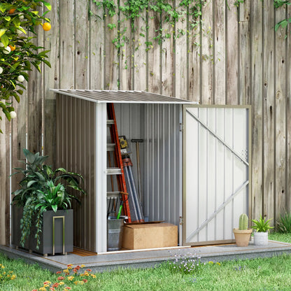 Galvanized Steel Tool Shed with Pitched Roof and Lock, 100x103x160 cm, Brown 0.92m²