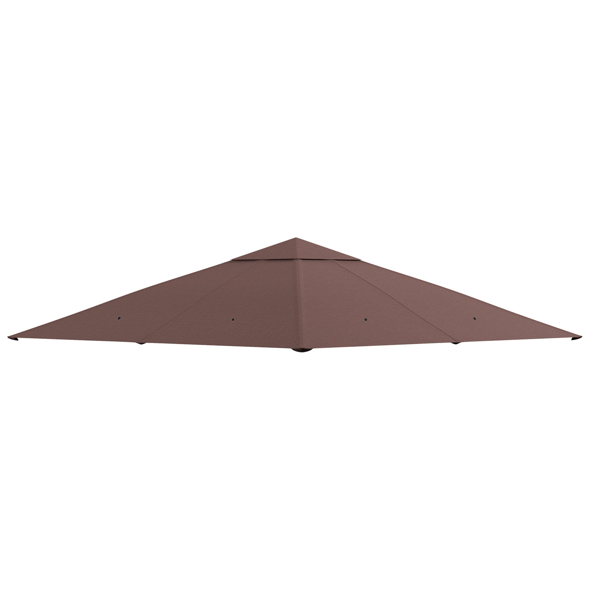Outsunny 3x3m Garden Gazebo Replacement Roof, 180g/m² Polyester Water Resistant Gazebo Cover with 8 Drainage Holes and Air Vents, Cover Only, 298x295cm, Coffee