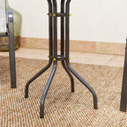Outsunny 3-Piece Garden Set with 2 Garden Chairs 54x71x93 cm and Round Table Ø60x71 cm in Grey Steel