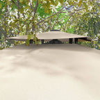 3x3 m 6-Position Tiltable Cantilever Umbrella in Aluminum and Polyester, Khaki