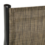 Garden Chairs Set of 4, Stackable Outdoor Chairs in Metal and Breathable Fabric, Brown - Borge' Group Limited