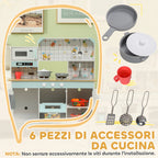 Wooden Toy Kitchen for Children Ages 3+, Interactive Stove, Oven and Coffee Machine, White