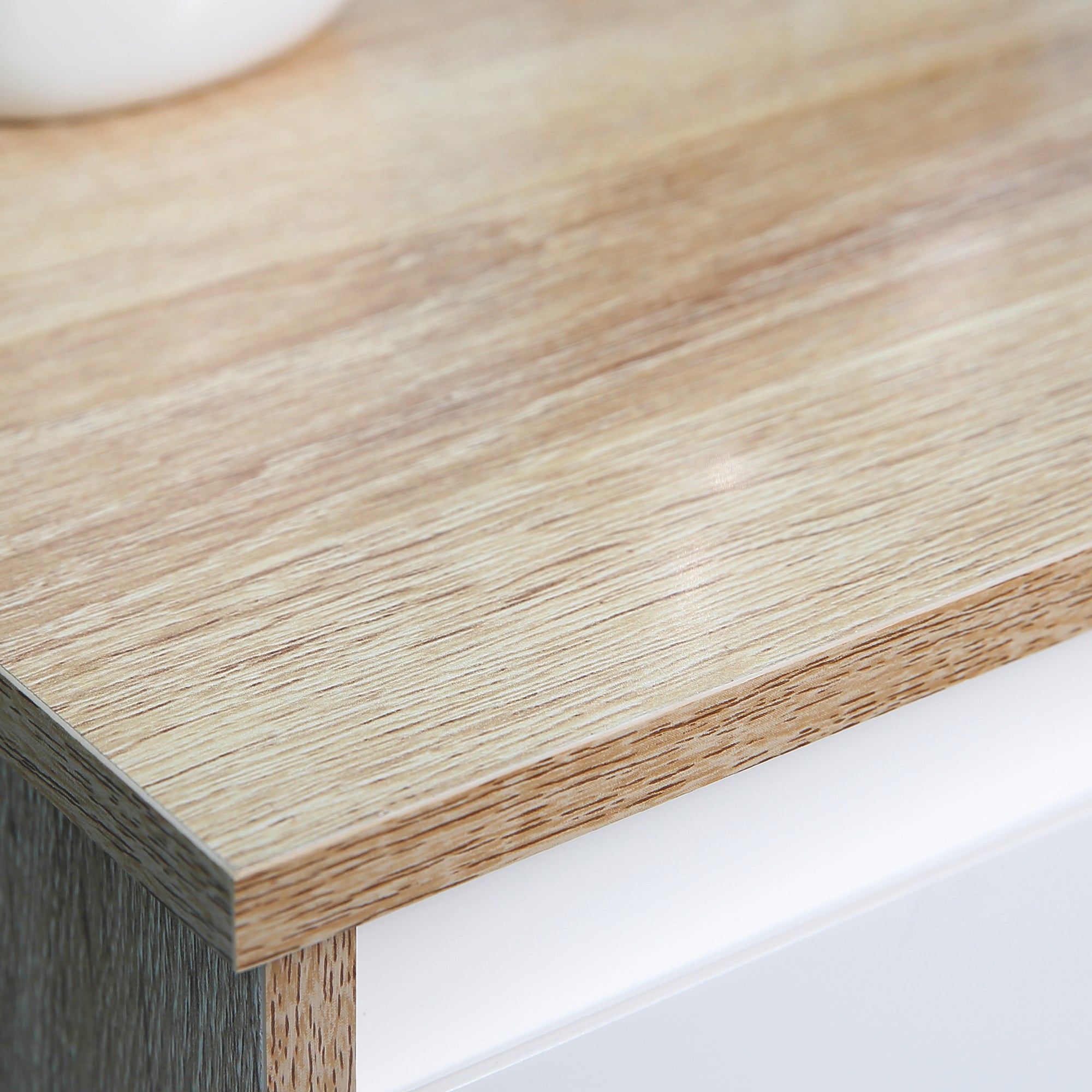 kleankin Bathroom Cabinet with Drawer and Cabinet with Internal Adjustable Shelf, in MDF, 32.6x30x90 cm - Borgè