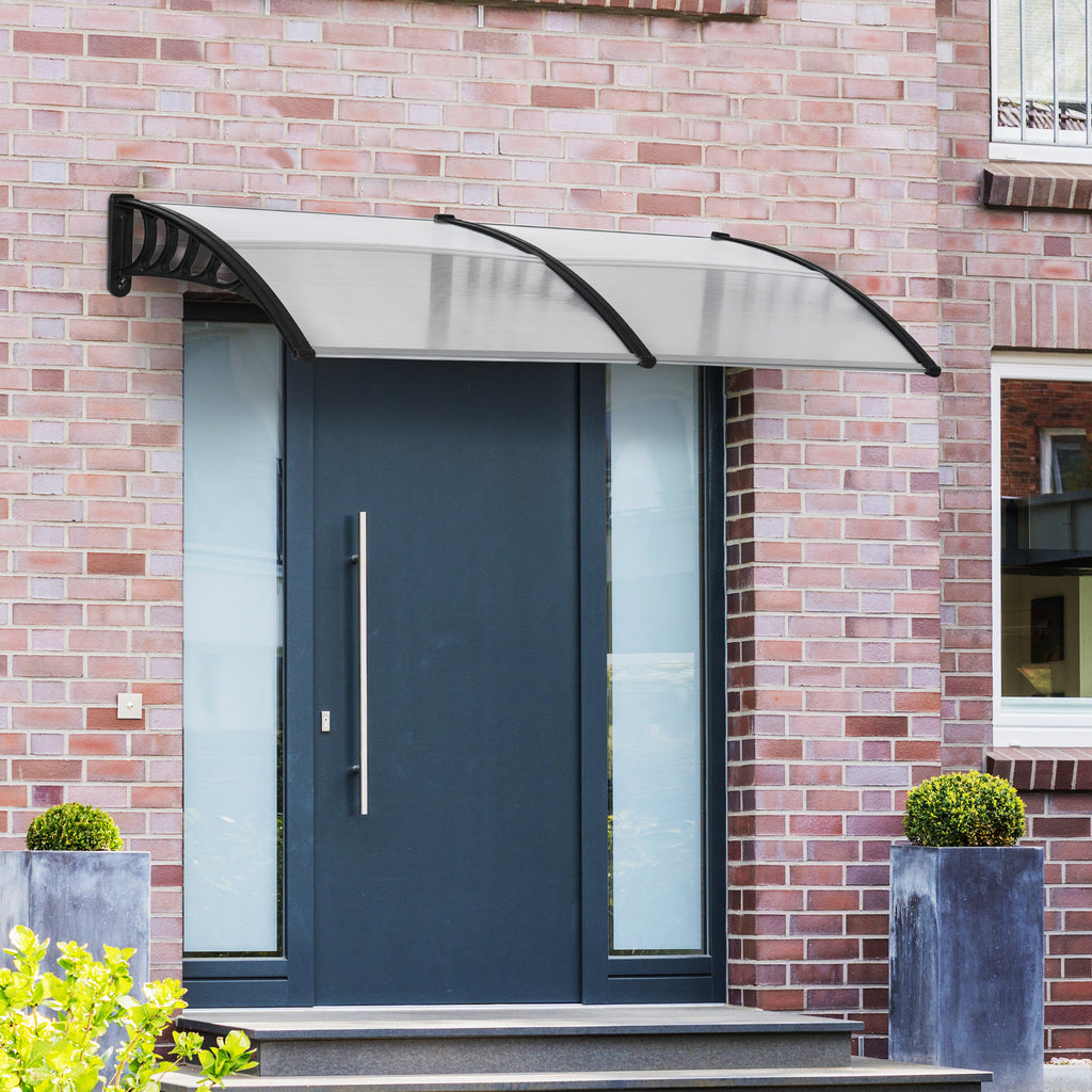 Outdoor Canopy for Windows and Doors in Polycarbonate and Aluminum, 200x100x26cm, Transparent
