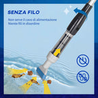 Outsunny Portable and Cordless Pool Vacuum Cleaner with 3-Tier Pole, Ø6x106-162 cm, Blue and White