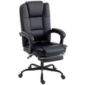 HOMCOM Ergonomic Office Chair with 150° Reclining Footrest, Cotton and Metal, 65x67x112-122 cm, Black
