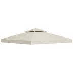 Outsunny Garden Gazebo Cover Replacement Roof Anti-UV Waterproof Polyester 3x3m Cream