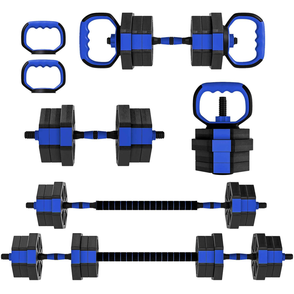 SPORTNOW 6-in-1 Multifunction Gym Weight Set, 20kg Total, Plastic and Sand, 125x18x18 cm, Blue