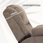 Lift Massage Reclining Chair with 2 Pockets and Remote Control, 93x104x105 cm, Light Brown 5