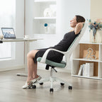 Fabric Office Chair with Rocking, Adjustable Height and Swivel Seat, 63x63x117-127 cm, Green