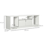 TV Cabinet up to 42" with Cabinet and Open Wooden Shelves, 120x30x41cm