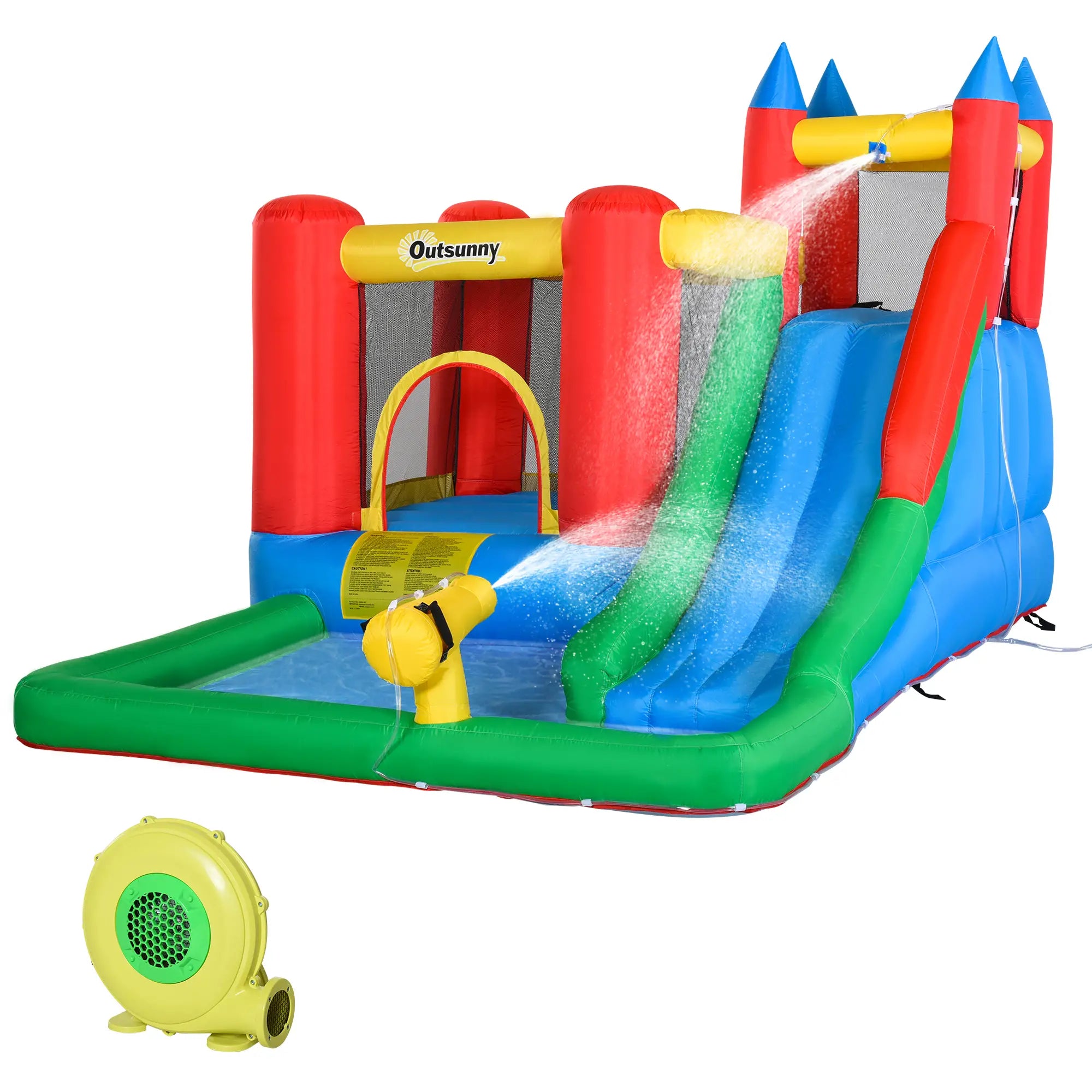 Inflatable Game for Children 3-8 Years with Slide, Trampoline, Pool, max 4 Children, 330x245x215cm - Borge' Group Limited