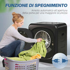 4kg Load Air Dryer with Timer and Smart Program, Stainless Steel and ABS, 48x40x56 cm, Black