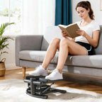 SPORTNOW 2-in-1 Stepper Twister with LCD Monitor, Large Non-Slip Pedals, 100 kg Capacity, Black