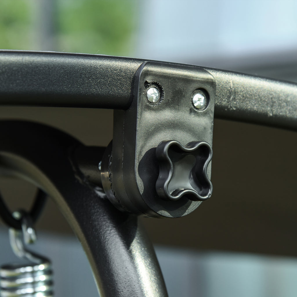 3-Seater Swing with Tilting Canopy and Cushions, in Steel and Polyester, 172x110x153 cm, Grey