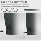 4x2.5m Anti-UV Polyester Retractable Awning Replacement Cover, Grey (Cover Only)