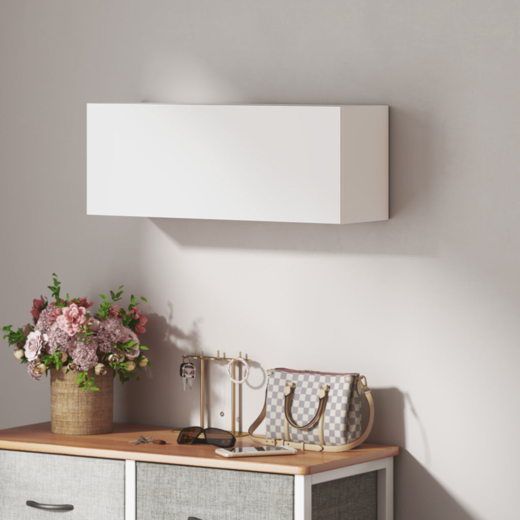 HOMCOM Bathroom Cabinet with Drop-Door and Shelves, 80x25x30 cm, White