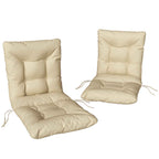 Outsunny Set of 2 Outdoor Chair Cushions with Ties, Polyester and Cotton, 120x50x8 cm, Beige